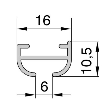 Aliuminio profilio  lubinis karnizas ,,D-Line,, 1