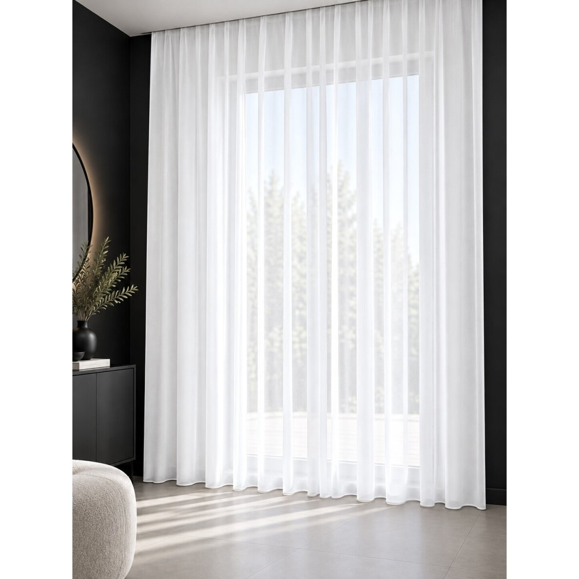 Dieninių užuolaidų audinys Voile Optic White Dieninių užuolaidų audinys Voile Optic White