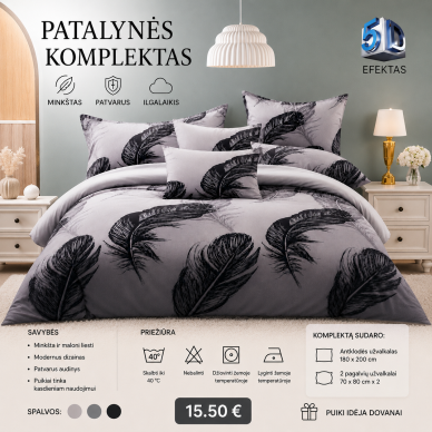 Patalynės komplektas „Feathers“ 5D Patalynės komplektas „Feathers“ 5D