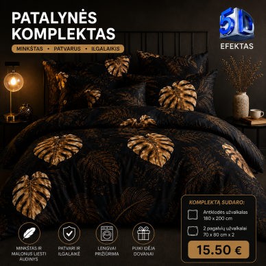 Patalynės komplektas „Golden Leaves“ 5D Patalynės komplektas „Golden Leaves“ 5D