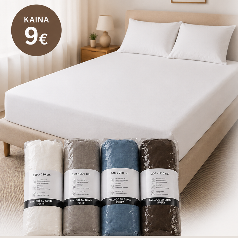Paklodė su guma Jersey "Soft Sleep" Paklodė su guma Jersey "Soft Sleep"