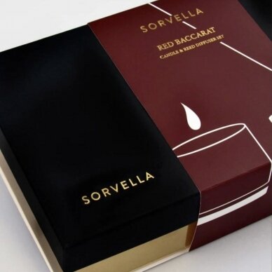 Rinkinys Sorvella – Namų kvapas 120ml + žvakė 170 g – Red Baccarat 1 Rinkinys Sorvella – Namų kvapas 120ml + žvakė 170 g – Red Baccarat 1